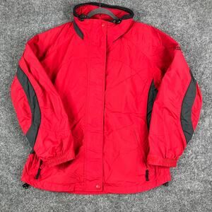 Columbia Jacket Womens L Red‎ Black Interchange Full Zip Hooded Outdoor Winter